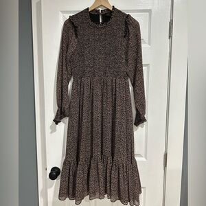 HATCH Maternity - Lana Dress - Black and Brown Long Sleeve Dress